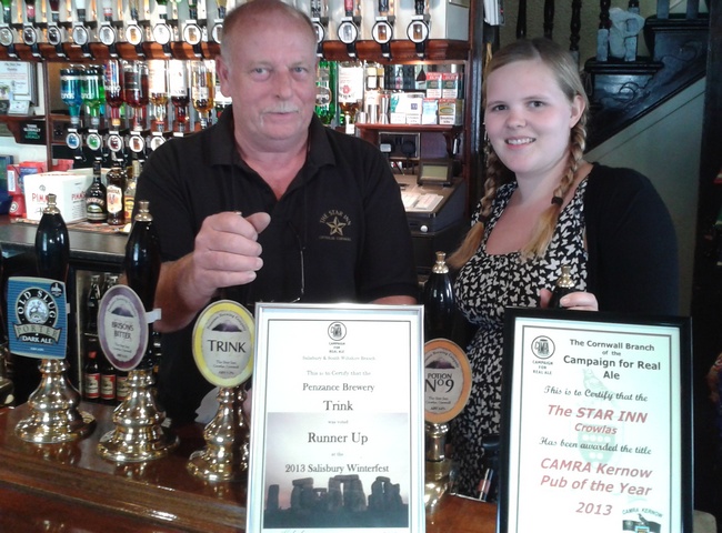 Awards from Cornwall and Salisbury for pub and brewery