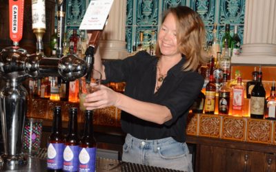 Anna Maxwell Martin gets the Thank Brew beer flowing