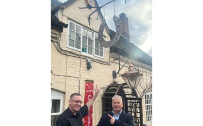 Just where do you find a large steel horseshoe for your pub?