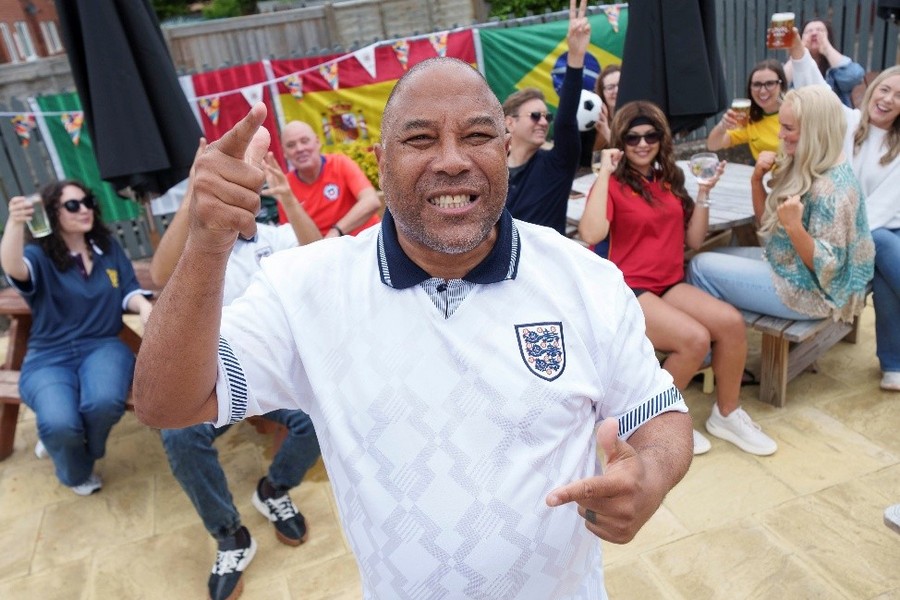 John Barnes reprises World Cup cheerleader role